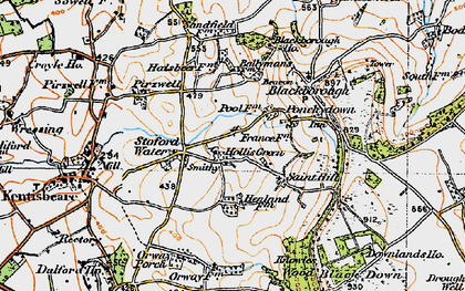 Old map of Hollis Green in 1919