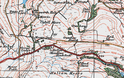 Old map of Hollow Meadows in 1923