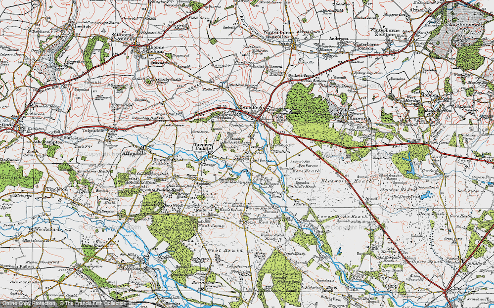 Old Map of Hollow Oak, 1919 in 1919