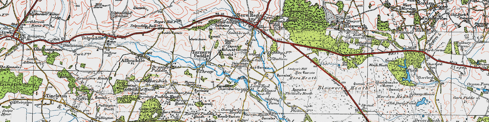 Old map of Hollow Oak in 1919
