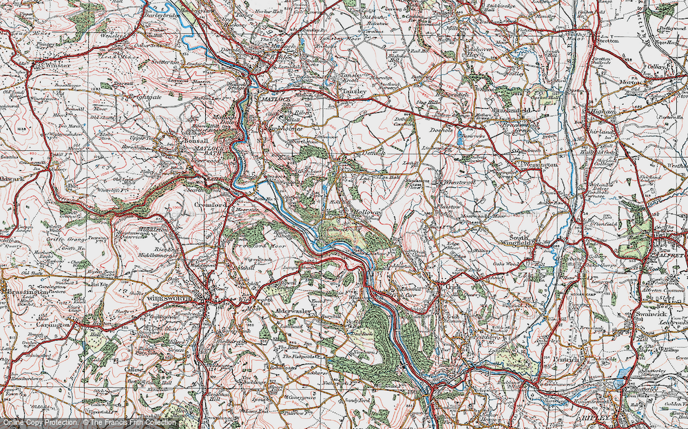 Old Map of Historic Map covering Bow Wood in 1923