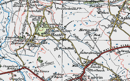 Old map of Hollowmoor Heath in 1924