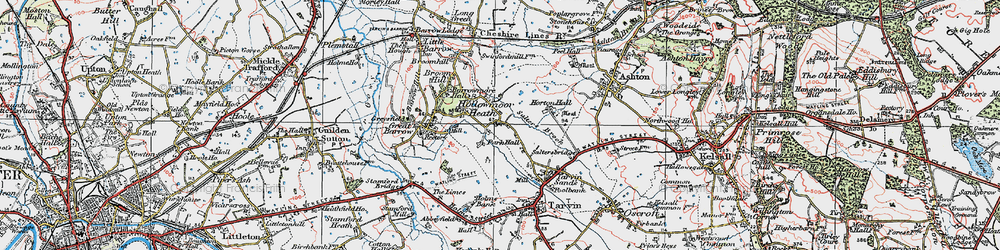 Old map of Hollowmoor Heath in 1924