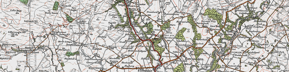 Old map of Hollows in 1925