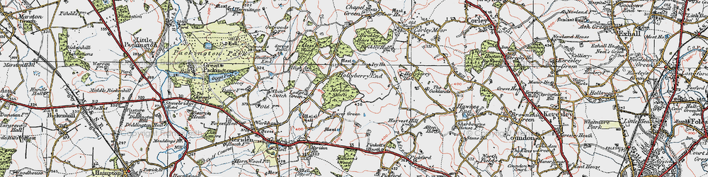 Old map of Birchley Hays Wood in 1921