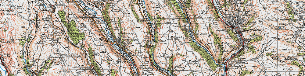 Old map of Hollybush in 1919