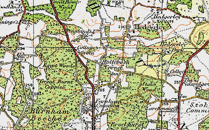 Old map of Hollybush Corner in 1920