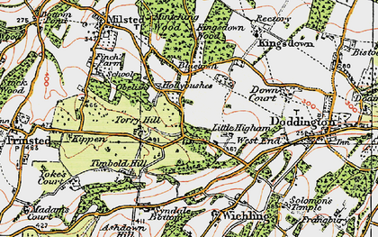 Old map of Hollybushes in 1921
