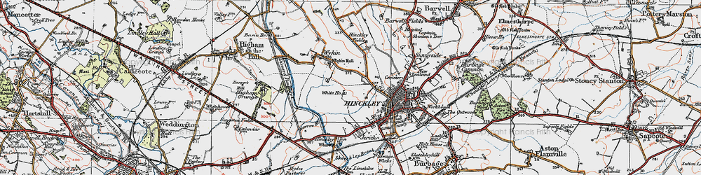 Old map of Hollycroft in 1921