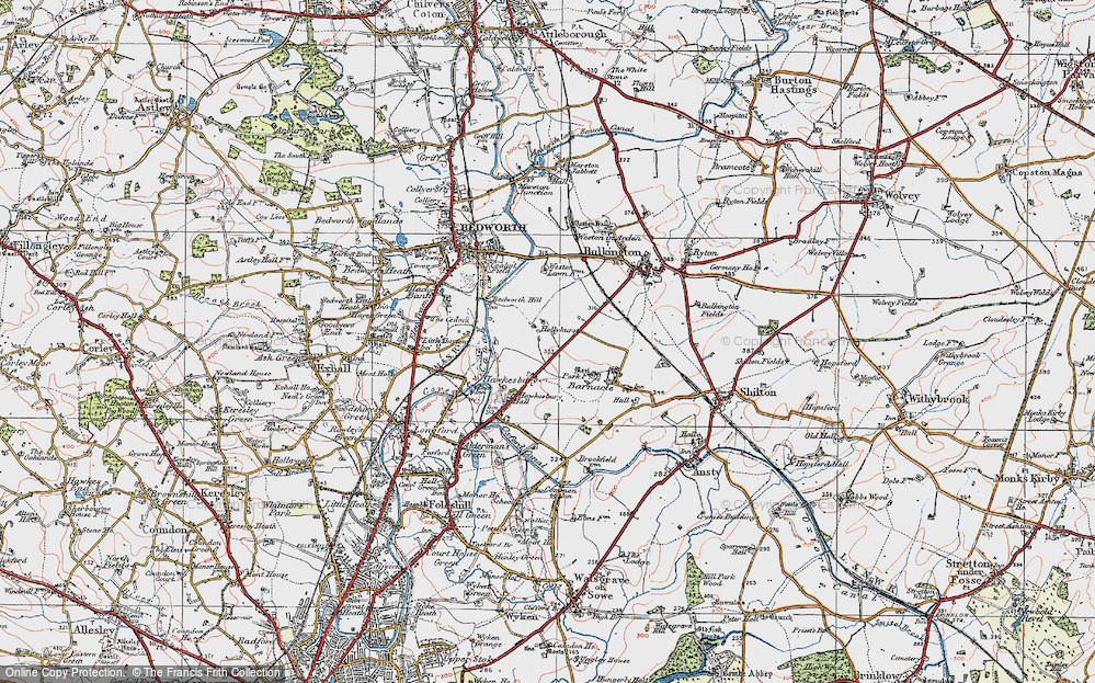 Old Map of Hollyhurst, 1920 in 1920