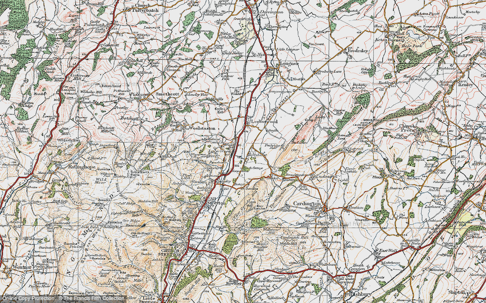Old Map of Hollyhurst, 1921 in 1921