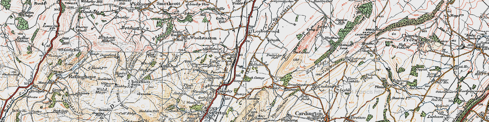 Old map of Hollyhurst in 1921
