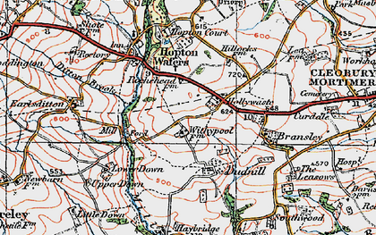 Old map of Bransley in 1921