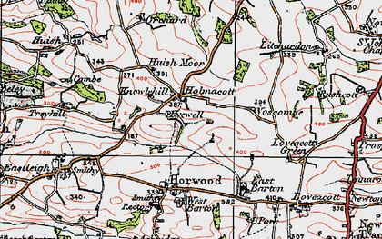 Old map of Holmacott in 1919