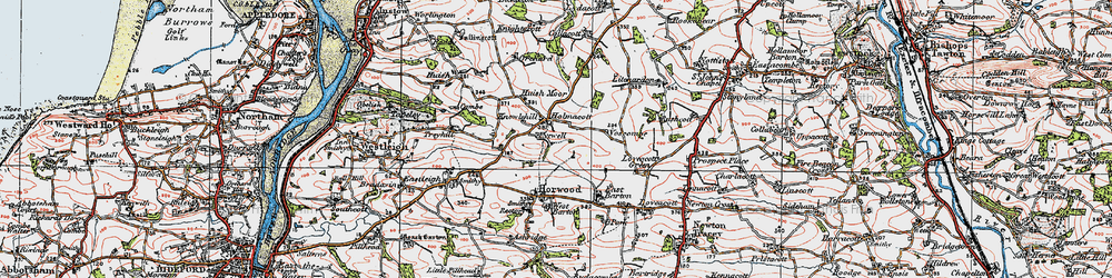 Old map of Holmacott in 1919