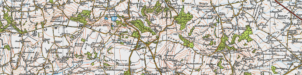 Old map of Widcombe Moor in 1919