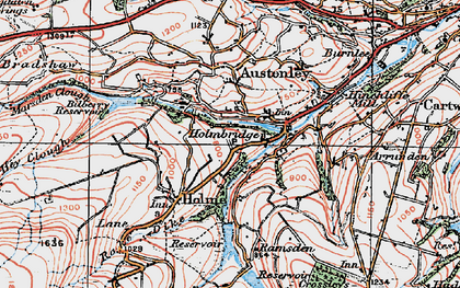 Old map of Holmbridge in 1924