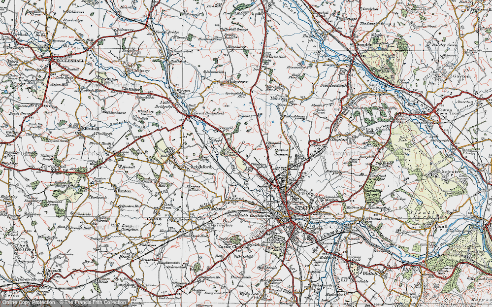 Old Map of Holmcroft, 1921 in 1921