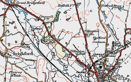 Old map of Holmcroft in 1921