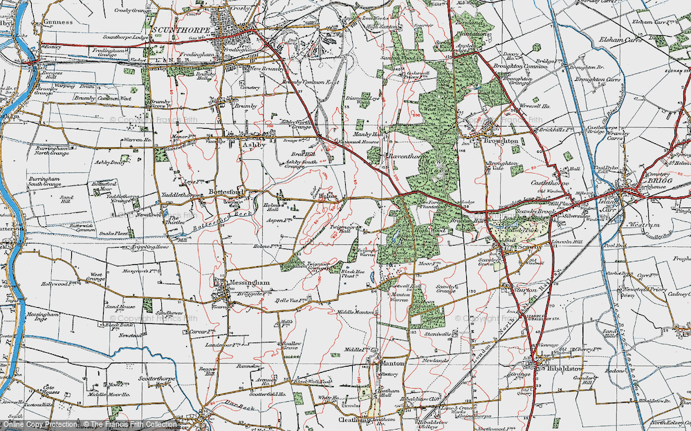 Old Map of Holme, 1923 in 1923