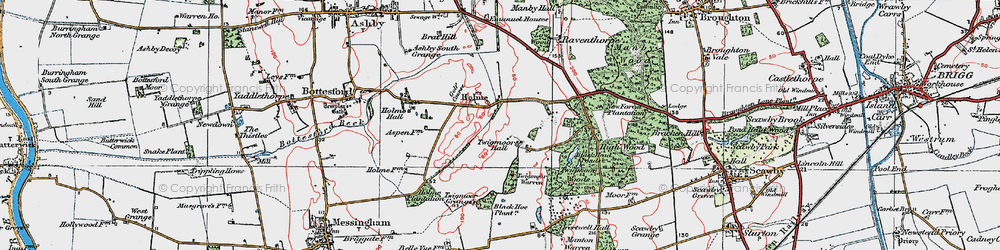 Old map of Holme in 1923