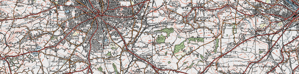 Old map of Tyersal Gate in 1925