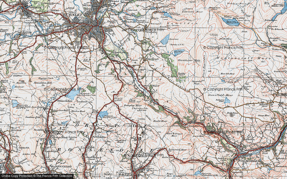 Old Map of Historic Map covering Limestone Trail in 1924