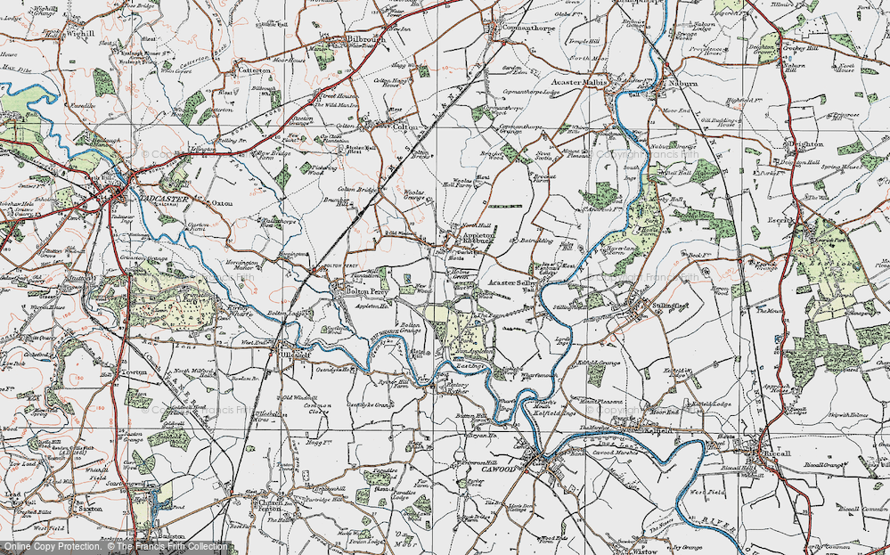 Old Map of Historic Map covering Bolton Grange in 1924
