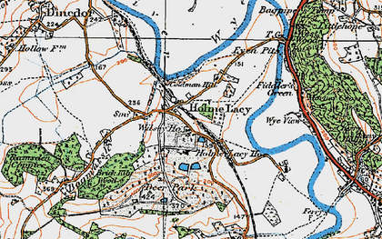 Old map of Holme Lacy in 1920
