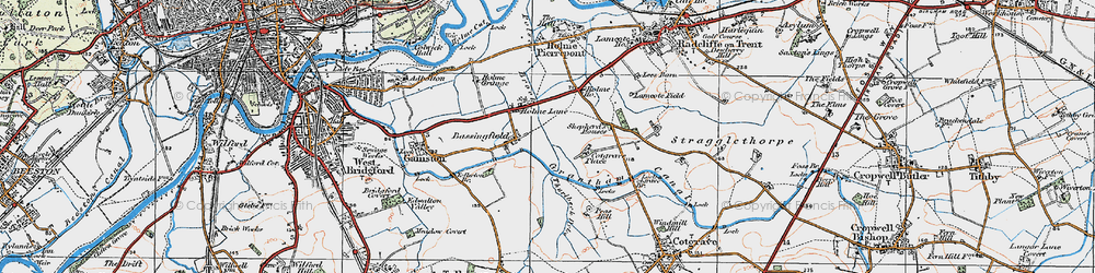 Old map of Holme Lane in 1921