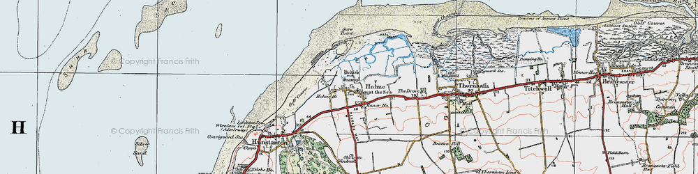 Old map of Holme next the Sea in 1921