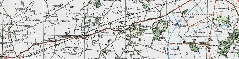 Old map of Holme-on-Spalding-Moor in 1924