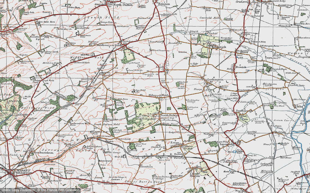 Old Map of Holme on the Wolds, 1924 in 1924