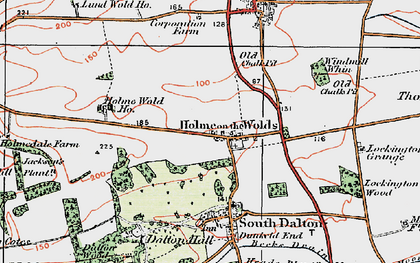 Old map of Holme on the Wolds in 1924