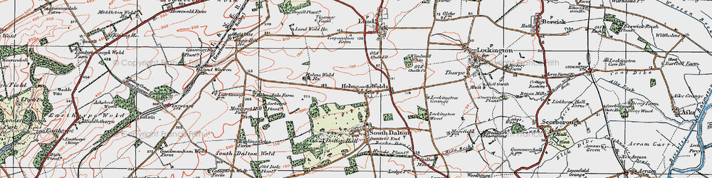 Old map of Holme on the Wolds in 1924