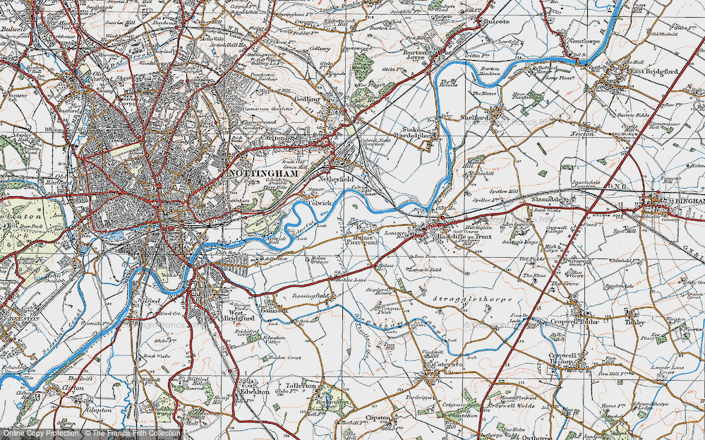 Old Map of Holme Pierrepont, 1921 in 1921