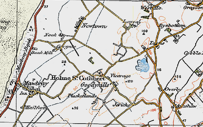Old map of Holme St Cuthbert in 1925