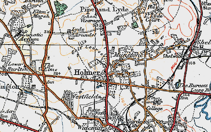 Old map of Holmer in 1920