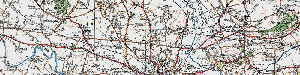 Old map of Holmer in 1920