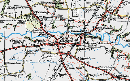 Old map of Holmes Chapel in 1923