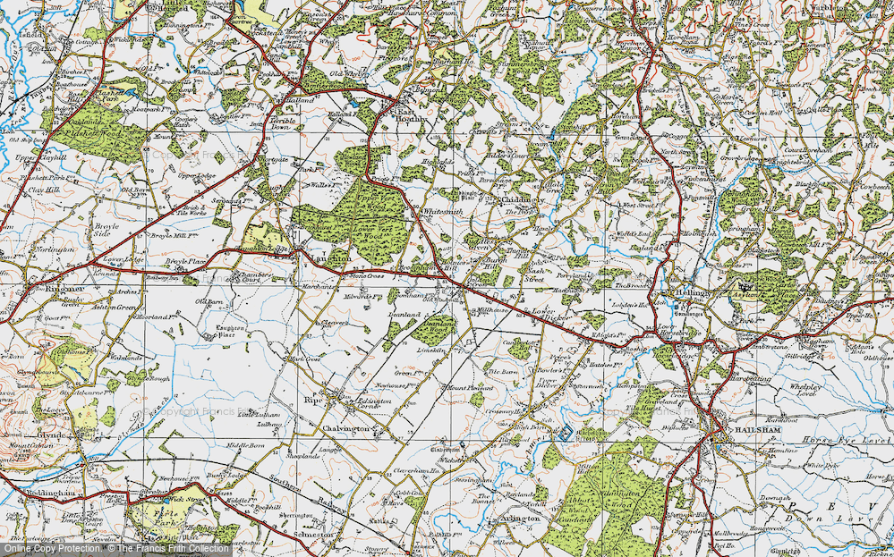 Old Map of Holmes's Hill, 1920 in 1920