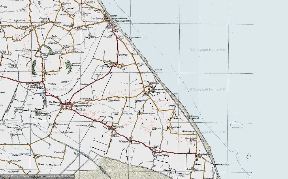Old Map of Holmpton, 1924 in 1924