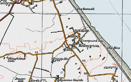 Old map of Holmpton in 1924