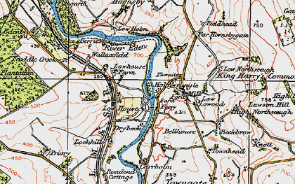 Old map of Holmwrangle in 1925