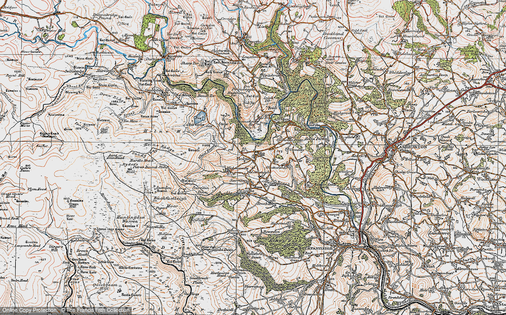 Old Map of Holne, 1919 in 1919