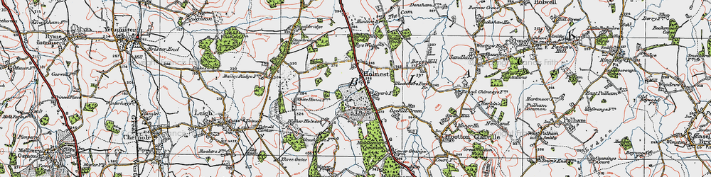Old map of Burton Hill Wood in 1919