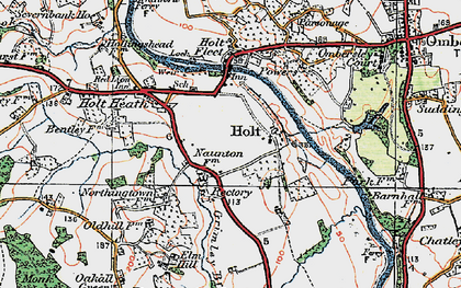Old map of Holt in 1920