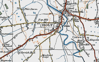 Old map of Holt in 1921
