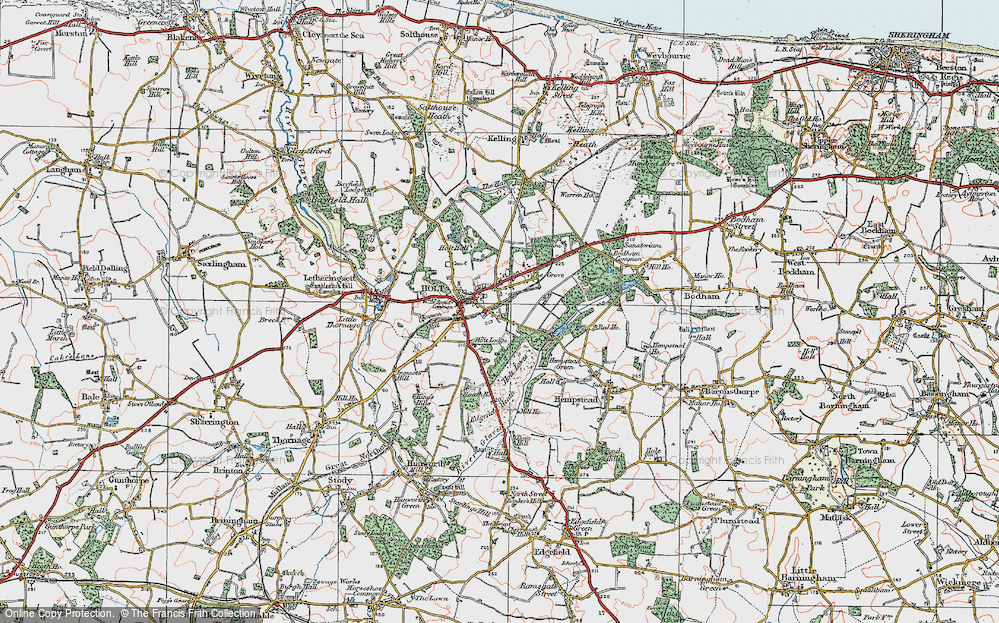 Old Map of Holt, 1921 in 1921