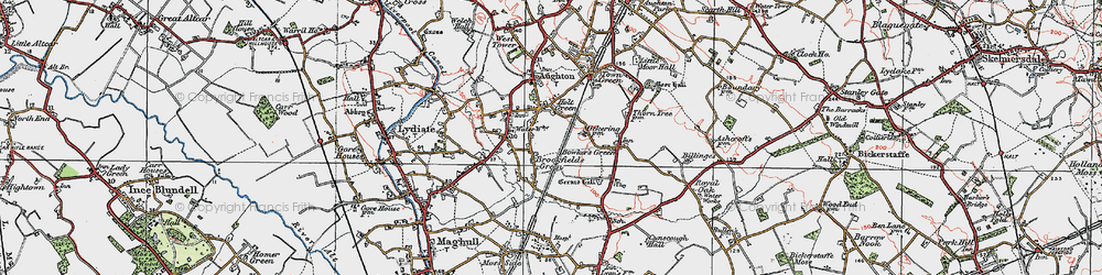 Old map of Holt Green in 1923